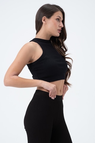 Quhox Kadın Kaşkorse Crop Atlet Siyah