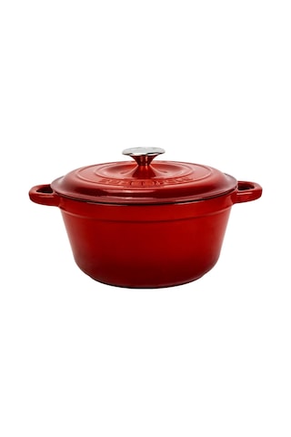 Döküm Yuvarlak Tencere Döküm Demir Kapak New Heritage Serisi Çap 26cm. Kırmızı 12v