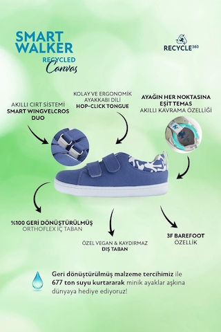 Smart Walker  Canvas Play Eco Menekşe Barefoot Çocuk Ayakkabı