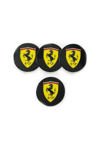 Jant Logosu Jant Göbeği Arması Sticker Amblem Ferrari 4 Adet 67mm