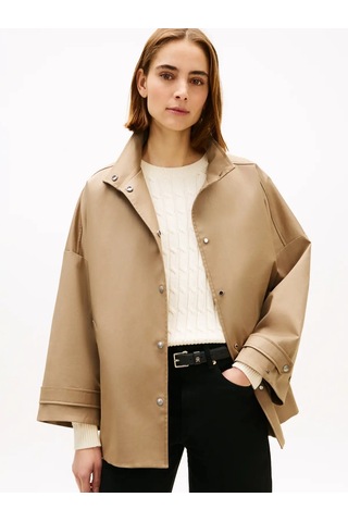 Tommy Hilfiger Cotton Blend Rlx Jac, Aeg Bej Kadın Ceket