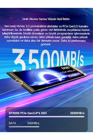 Eaget 3500mbps Yüksek Hızlı M.2 2280 Nvme Ssd Pcle Gen3x4 Hızlı