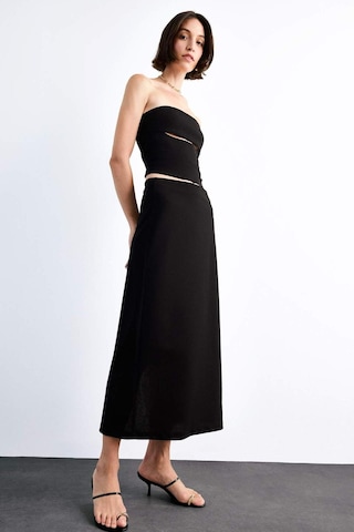 Defacto Fitted Twill Midi Etek G0190ax25smbk81 Siyah