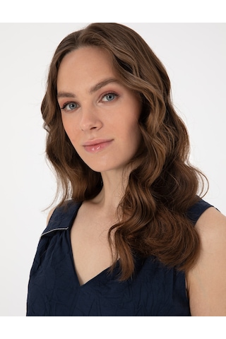 Pierre Cardin Kadın Lacivert Kısa Kollu Bluz 50301151-vr033 Lacivert