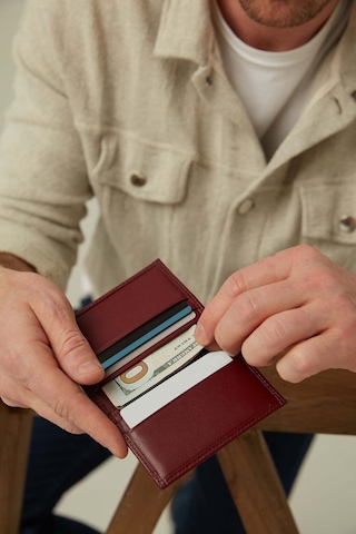Helmbrook London Townsend Erkek Bordo Deri Özel Tasarım Çok Bölmeli Rfid Korumalı Kartlıklı Cüzdan Bordo