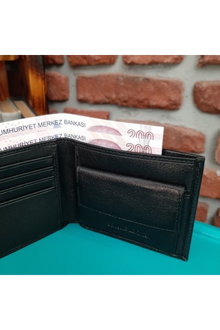 Gvnbag Hakiki Deri Erkek Bozuk Para Gözlü Siyah Cüzdan Gvn-0117 Siyah