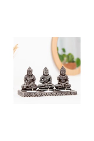 Üçlü Buddha Temalı Tealight Mumluk Renkli