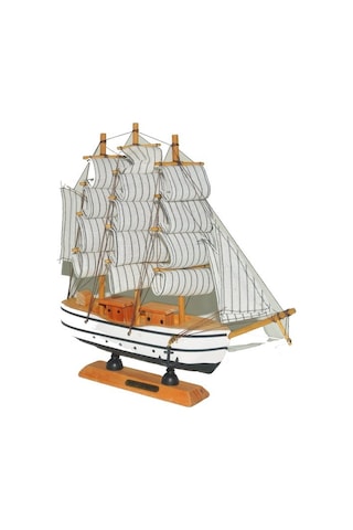 Monalisa Home 32 Cm Uzunlukta Ahşap Yelkenli Maket Gemi