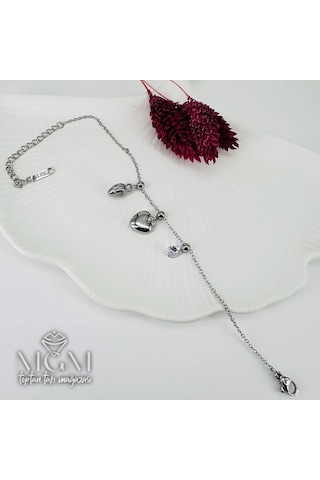 Mepa Rodyum Çelik Bileklikler 16+5 Cm Uzatma Payı - Kbl0087 Najmaddin Altın