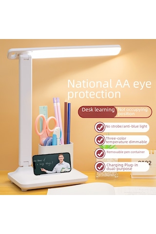 Yunboo Öğrenci Odası İçin Led Dokunmatik Göz Koruyucu Çalışma Lambası - Üç Aydınlatma Modu İle Döner Kafa Ve Katlanabilir Tasarım Şarjlı/şarj Süreci İle Diğer