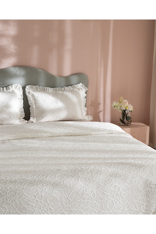 Crefurien Pamuklu Çift Kişilik Yatak Örtüsü - Beyaz 8684427178201 Çok Renkli