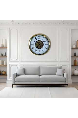 Aurelius Gold 60 Cm Çarklı Duvar Saati Çok Renkli
