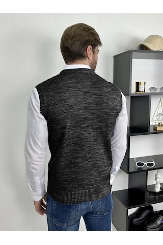 Stil' Goroda Okul Ve Ofis İçin Örgü Yelek 169201481 Koyu Gri