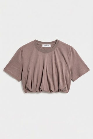Itsbasic Kadın Açık Antrasit S6-16 Crop Balon Fit T-shirt