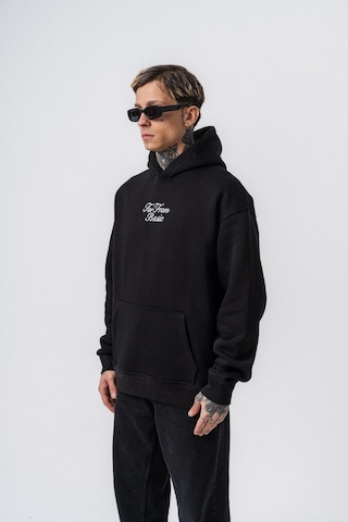 Respire Erkek Far From Basic Nakışlı Kapüşonlu Oversize Hoodie Siyah