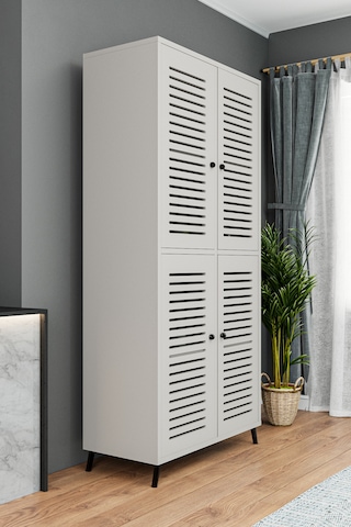 Enwood Deneb Mdf Kum Taşı Rengi 4 Kapaklı Panjur Kapak Ahşap Aya