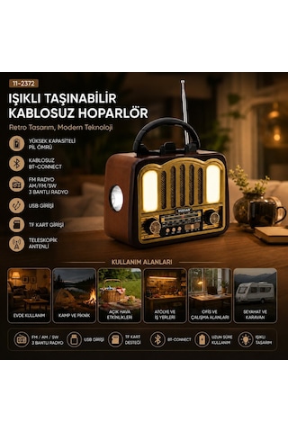 Yuegan Platoon Pl-4702 Fm Radyo Speaker Mp3 Usb Şarjlı İbreli Nostalji Bluetooth Tf Player