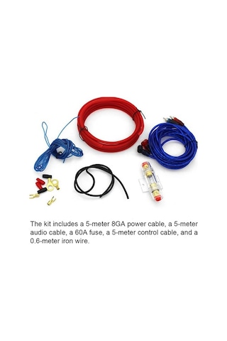 Novahub Araba Ses Sistemi Kiti - 8 Gauge Güç Amplifikatörü Montaj Teli - Subwoofer Ve Hoparlör İçin