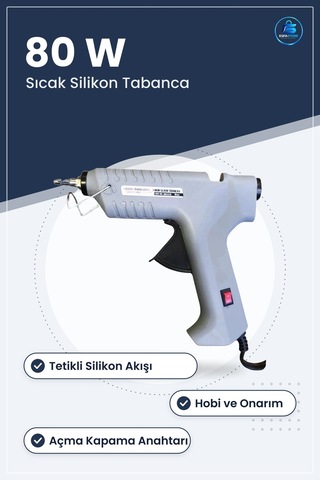Sıcak Silikon Tabancası 80 W Hobi Onarım El İşi Tamir Yapıştırma