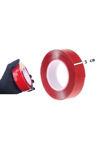 2 Adet Çift Taraflı Güçlü Silikonlu Şeffaf Bant 30 Mm X 5 Metre