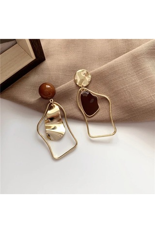 Girift Vintage Ceris Gold Retro Tarz Su Damlası Küpe Gold
