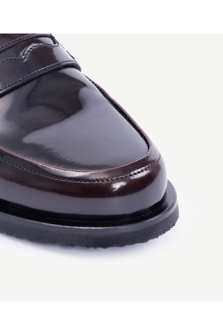 Yargıcı Düz Renk Saraç Detaylı Deri Loafer 25kkay4033x 016 Bordo