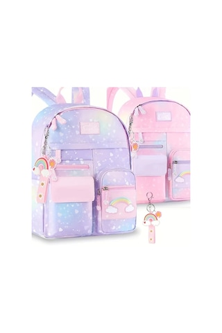 Honeybeeshop 1 Adet Moda Naylon Gradyan Omurga Koruma Sirt Cantasi Mor Kucuk Mor