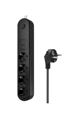Infomax Termal Akım Korumalı Grup Priz Showmax Sh-4625 , 4 Priz, 2 Usb A Ve 1 Type-c Çıkışlı 3.1a , 2 Metre Kab