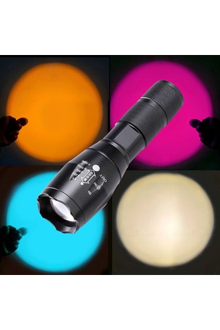 Dofolink Fotoğrafçılık Ve Canlı Yayın Için 4 Renk Sarı, Turuncu, Mavi, Pembe Led Feneri - Uzatılabilir Odaklama, 1000 Lumens, 5 Seviye Aydınlatma Siyah