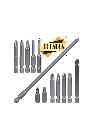 İzeltaş-Klytek Matkap Bits Uç Vidalama Ucu Düz Yıldız Torx Uç (13 PARÇA)