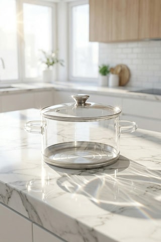 Pureglass Isıya Dayanıklı Cam Tencere - 20 Cm - 3.5 L Şeffaf