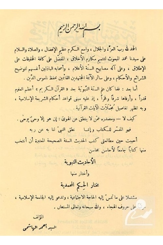 Muhtarul Ehadisin Nebeviyye Arapça / Seyyid Ahmed El-Haşimi