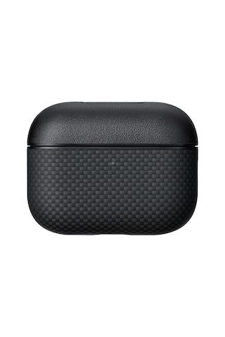 Apple Uyumlu AirPods Pro 3 Kılıf 1500d Aramid Fiber Pitaka Classic Serisi Black-grey Twill Kapak Siyah-gri Siyah - Gri