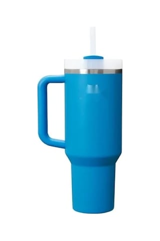 Pipetli Termos Bardak, Mavi, 0.89 Litre -