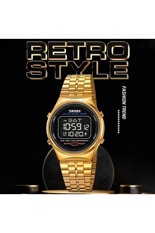 Fastbuy Skmeı 1882 Çok Fonksiyonlu Erkekler 30m Su Geçirmez Paslanmaz Çelik Dijital Bilek Saati Siyah Beyaz Çok Renkli