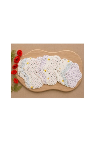 Yıkanabilir Doğal Kadın Pedi 12'li Karışık %100 Pamuk 4m+4l+4xl