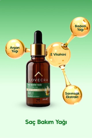 Saç Bakım Yağı Badem Argan Yağı E Vitamini Sarımsak Ekstraktı Besleyici Güçlendirici Onarıcı 30 Ml