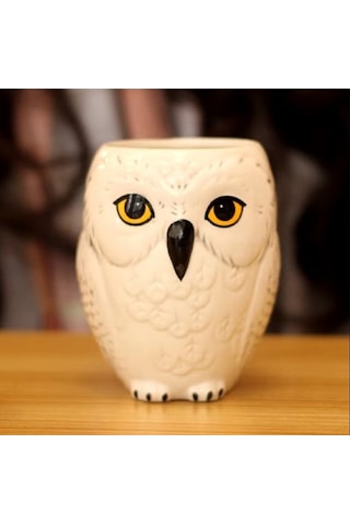 300ml Yaratıcı 3d Baykuş Seramik Karikatür Hayvan Kupa & Meşrubat Bardağı Beyaz
