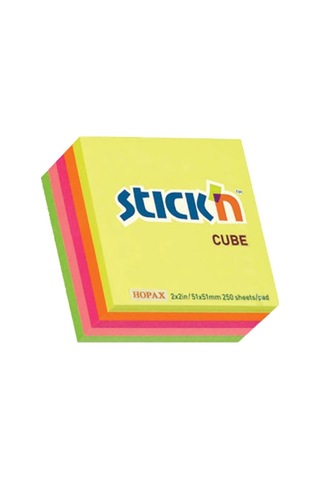 187613 Stıckn 50x50 Neon 5 Renk Küp 250 Yaprak Yaprak