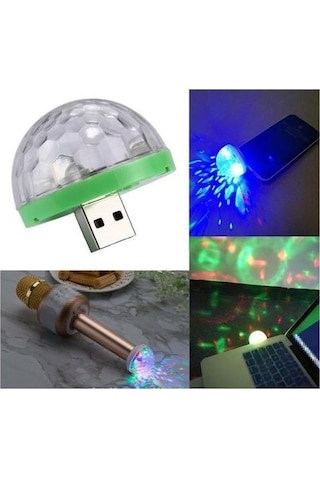 Alfa Usb Disko Topu Sese Duyarlı Renkli Işıklı Led Lamba Çok Renkli