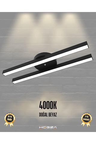 Mellizo Siyah Kasa, Doğal Beyaz Işık Modern Plafonyer Led Avize Siyah