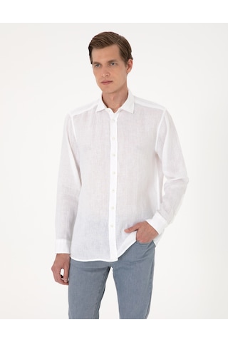 Pierre Cardin Erkek Beyaz Gömlek Desenli 50303293-vr013 Beyaz