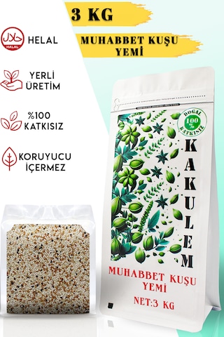 Kakulem Sertifikalı Premium Karışık Muhabbet Kuşu Yemi 3 Kg 3 KG