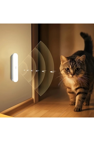 Honeybeeshop 2 Adet Hareket Sensörlü Led Gece Işıkları İki Algılama Işıkları Şarj Hareket Algılama Kablosuz Şarj Edilebilir Pille Çalışan Koridor Dolaplar Kabinler İçin Kolay Kurulum Modern Plastik Tasarım 16renk Şarj Edilebilir