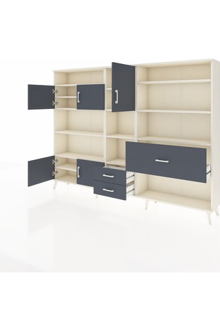 Arges Dolap 13 Raflı 3 Çekmeceli 5 Kapaklı 220x30x163 Aytaşı-antr Aytaşı-antrasit