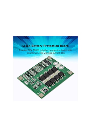3s 12v 25a Li-ion Lipo Pil 18650 D Şarj Cihazı Koruma Denge Modülü - Yeşil