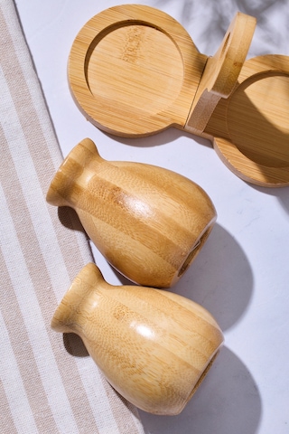 Duke Bambu 2 Parça Standlı Tuzluk-biberlik Dogalbambu Bambu