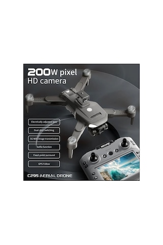C29s Gps 4k Esc Kamerali Drone Menzil - 25 Dk Ucus - Brushless Motor Akilli Kumanda X2 Batarya Siyah