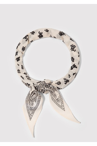 Mavi - Baskılı Bandana 1913902-34523 Beyaz - Siyah