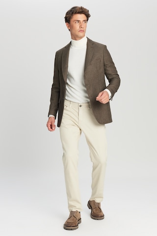 AC&Co / Altınyıldız Classics Erkek Hakı Slim Fit Dar Kesim Mono Yaka Kapak Cepli Blazer Ceket Hakı